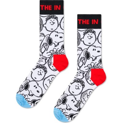 чорапи,мъжки,чорапи,дамски,чорапи,happy,socks,peanuts,the,in,crowd,crew,socks,white,(multicolor)