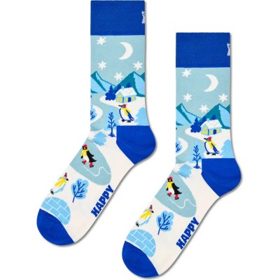 чорапи,мъжки,чорапи,дамски,чорапи,happy,socks,penguin,village,crew,socks,blue,(twotone,blue)