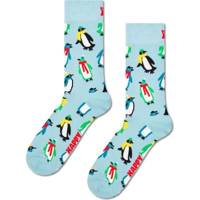 чорапи,мъжки,чорапи,дамски,чорапи,happy,socks,penguins,crew,socks,blue,(multicolor)