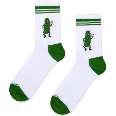 чорапи,мъжки,чорапи,дамски,чорапи,happy,socks,pickle,sneaker,crew,socks,white,(white,green)