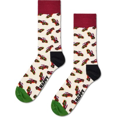 чорапи,мъжки,чорапи,дамски,чорапи,happy,socks,pickup,truck,crew,socks,white,(multicolor)