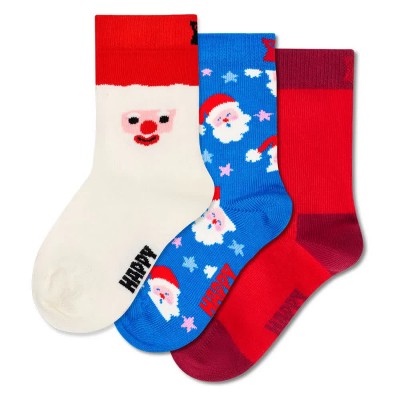 чорапи,мъжки,чорапи,дамски,чорапи,happy,socks,santa,crew,socks,3,pairs,multicolor,(multicolor)