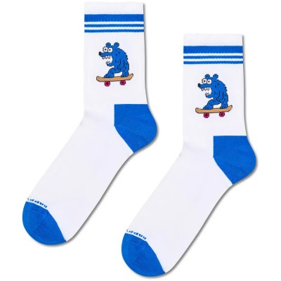 чорапи,мъжки,чорапи,дамски,чорапи,happy,socks,skate,bear,sneaker,crew,socks,white,(white,blue)