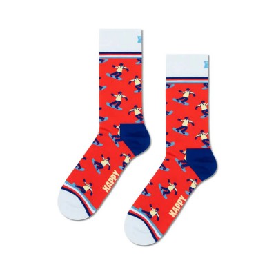 чорапи,мъжки,чорапи,дамски,чорапи,happy,socks,snowboarder,socks,red,(multicolor)