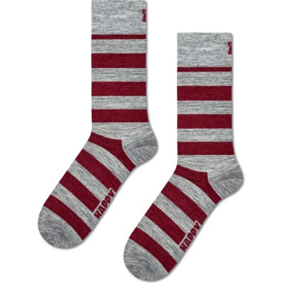 чорапи,мъжки,чорапи,дамски,чорапи,happy,socks,stripe,wool,crew,socks,grey,(grey,dark,red)