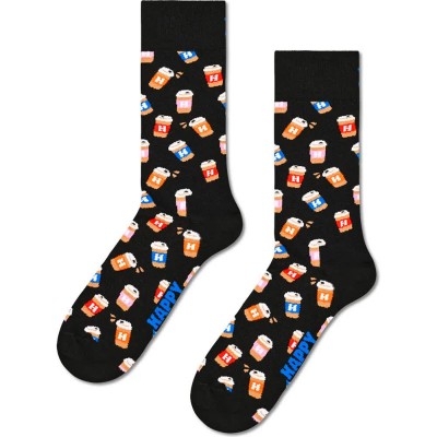 чорапи,мъжки,чорапи,дамски,чорапи,happy,socks,take,away,latte,crew,socks,black,(multicolor)