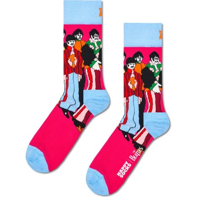 чорапи,мъжки,чорапи,дамски,чорапи,happy,socks,the,beatles,band,poses,crew,socks,pink,(multicolor)