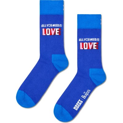 чорапи,мъжки,чорапи,дамски,чорапи,happy,socks,the,beatles,love,crew,socks,blue,(blue)