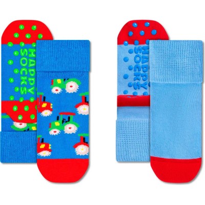 чорапи,мъжки,чорапи,дамски,чорапи,happy,socks,tractor,anti,slip,socks,2,pairs,blue,(multicolor)