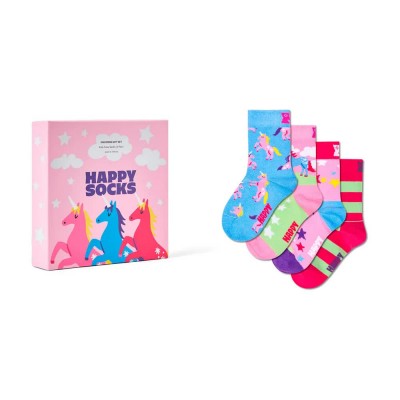 чорапи,мъжки,чорапи,дамски,чорапи,happy,socks,unicorns,gift,set,crew,socks,4,pairs,multicolor,(multicolor)