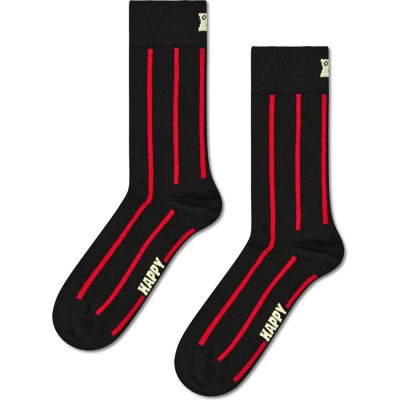 чорапи,мъжки,чорапи,дамски,чорапи,happy,socks,vertical,stripe,crew,socks,black,(black,red)