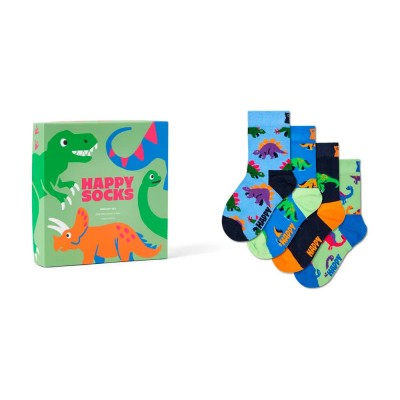 чорапи,мъжки,чорапи,дамски,чорапи,happy,socks,wild,dinos,gift,set,crew,socks,4,pairs,multicolor,(multicolor)