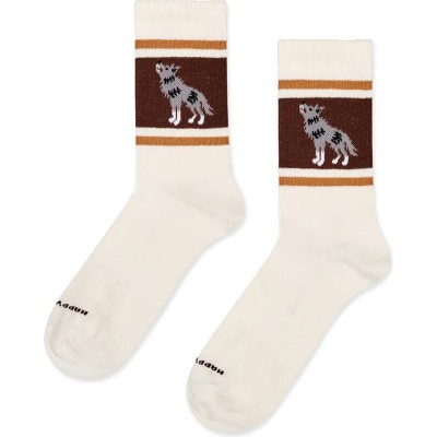 чорапи,мъжки,чорапи,дамски,чорапи,happy,socks,wolf,stripe,sneaker,crew,socks,white,(beige,brown)