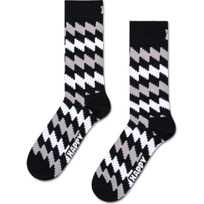чорапи,мъжки,чорапи,дамски,чорапи,happy,socks,zig,zag,crew,socks,black,(black)