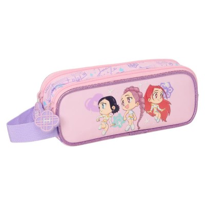 ученически,принадлежности,safta,k,pop,demon,hunters,double,pencil,case,pink,(multicolor)