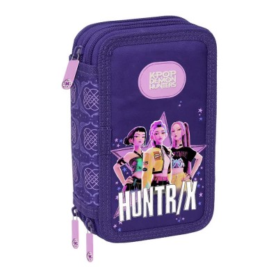 ученически,принадлежности,safta,k,pop,demon,hunters,fighters,triple,pencil,case,37,pieces,purple,(multicolor)