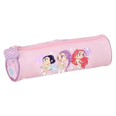 ученически,принадлежности,safta,k,pop,demon,hunters,round,pencil,case,pink,(multicolor)