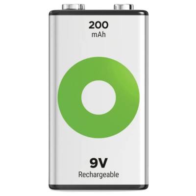 батерии,gp,batteries,recyko,200mah,9v,rechargeable,battery,clear,(multicolor)