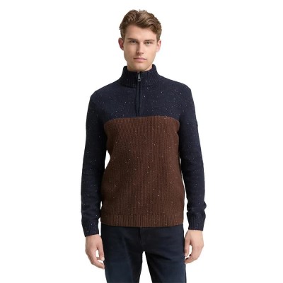 блуза,мъжки,пуловери,дамски,пуловери,tom,tailor,1048713,sweater,brown,(navy,brown,color,block)