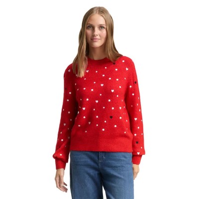 блуза,дамски,блузи,tom,tailor,1049088,sweatshirt,red,(red,with,hearts)