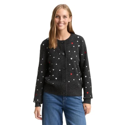 жилетка,мъжки,пуловери,дамски,пуловери,tom,tailor,1049089,cardigan,black,(grey,white,dots,and,hearts)