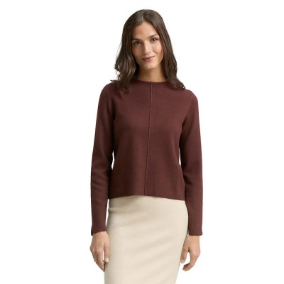 блуза,дамски,блузи,tom,tailor,1049163,sweatshirt,brown,(dark,pecan,brown,melange)