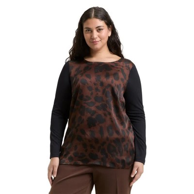 тениска,мъжки,тениски,дамски,тениски,tom,tailor,1049536,short,sleeve,t,shirt,brown,(brown,black,big,leo,print)
