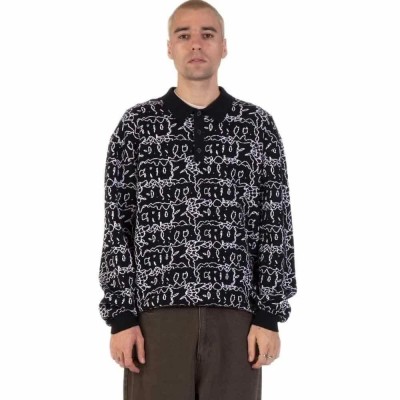 дамски,блузи,с,яка,мъжки,блузи,с,яка,santa,cruz,donnie,knit,long,sleeve,polo,black,web