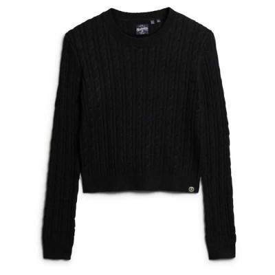 блуза,мъжки,пуловери,дамски,пуловери,superdry,fitted,cable,sweater,refurbished,black,(black)