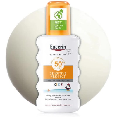 козметика,за,защита,от,слънце,eucerin,kids,sensitive,protect,spf50+,200ml,sunscreen,white