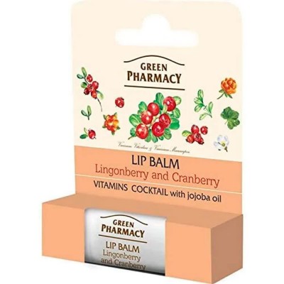 козметика,за,овлажняване,green,pharmacy,vitamin,cocktail,lingonberry&cranberry,spf10,lip,balm,clear