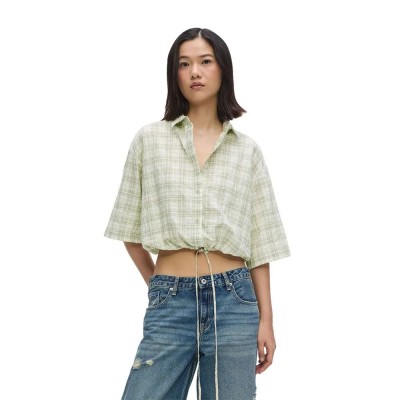 карирана,риза,дамски,ризи,мъжки,ризи,karl,lagerfeld,jeans,b3w11003,3,4,sleeve,shirt,green,(small,tea,yd,check)