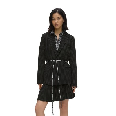 сако,дамски,сака,karl,lagerfeld,jeans,b3w14004,blazer,black,(klj,yarn,dyed,pinstripe)