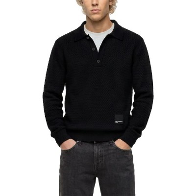 дънки,дамски,блузи,с,яка,мъжки,блузи,с,яка,karl,lagerfeld,jeans,b4m18065,long,sleeve,polo,black,(black)