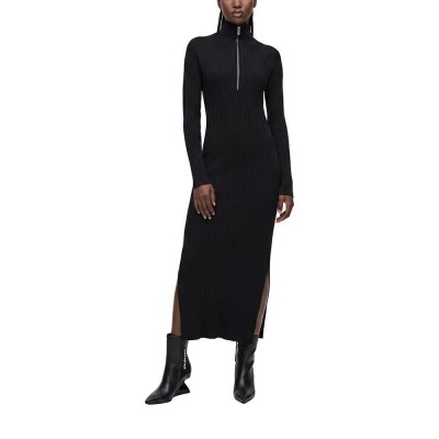 рокля,дамски,поли,и,рокли,karl,lagerfeld,jeans,b4w13012,long,sleeve,long,dress,black,(black)