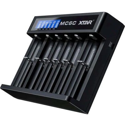 батерии,xtar,mc6c,batteries,charger,black,(black)