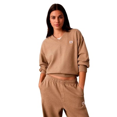блуза,дамски,блузи,calvin,klein,jeans,lv047e237g,sweatshirt,brown,(brown,heather)