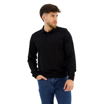 дамски,блузи,с,яка,мъжки,блузи,с,яка,boss,lancione,long,sleeve,polo,refurbished,black,(black)