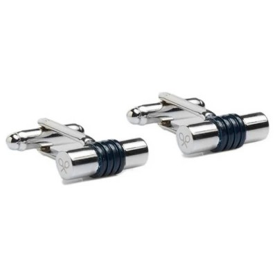 бижутерия,silbon,cylinder,racket,cufflinks,silver,(navy,blue)