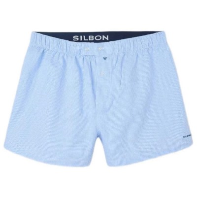 боксерки,мъжко,бельо,silbon,mini,check,boxers,blue,(light,blue)