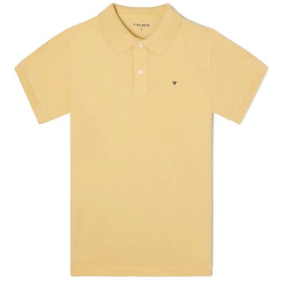 дамски,блузи,с,яка,мъжки,блузи,с,яка,silbon,plain,classic,short,sleeve,polo,yellow,(yellow)