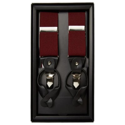 колани,silbon,plain,suspenders,red,(burgundy)