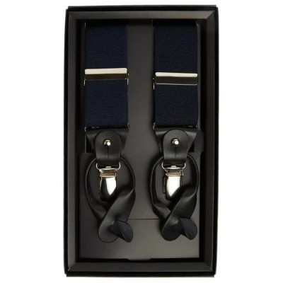 колани,silbon,plain,suspenders,blue,(navy,blue)