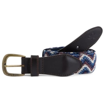 колан,колани,silbon,woven,leather,belt,blue,(blue)