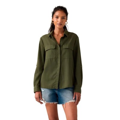 риза,с,дълъг,ръкав,дамски,ризи,мъжки,ризи,levi´s,®,elaine,utility,long,sleeve,shirt,refurbished,green,(deep,depths)