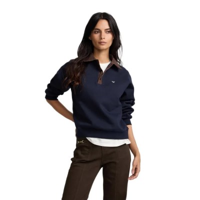 блуза,с,яка,дамски,блузи,silbon,corduroy,polo,collar,sweatshirt,blue,(navy,blue)