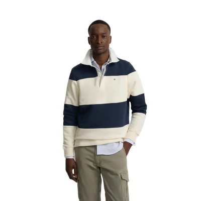 блуза,с,яка,мъжки,пуловери,silbon,polo,collar,wide,stripe,sweatshirt,beige,(navy,blue)