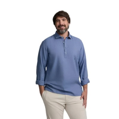 дамски,блузи,с,яка,мъжки,блузи,с,яка,silbon,sport,linen,long,sleeve,polo,blue,(blue)