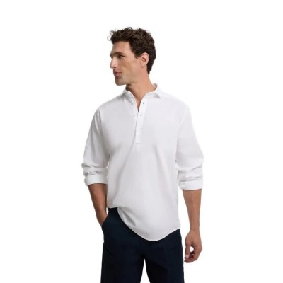 дамски,блузи,с,яка,мъжки,блузи,с,яка,silbon,sport,linen,long,sleeve,polo,white,(white)