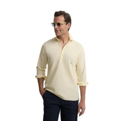 дамски,блузи,с,яка,мъжки,блузи,с,яка,silbon,sport,linen,long,sleeve,polo,yellow,(yellow)